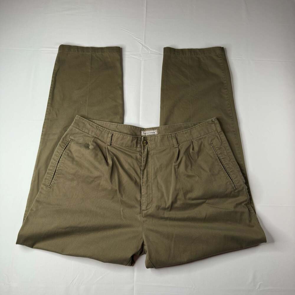 Bugle Boy Company Men's Olive Green Pleated Chino Pants 40x32